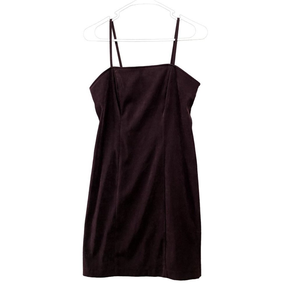 Vintage Y2K Faux Suede Cami Dress Purple Mini Womens Teens‎ Size 3/4